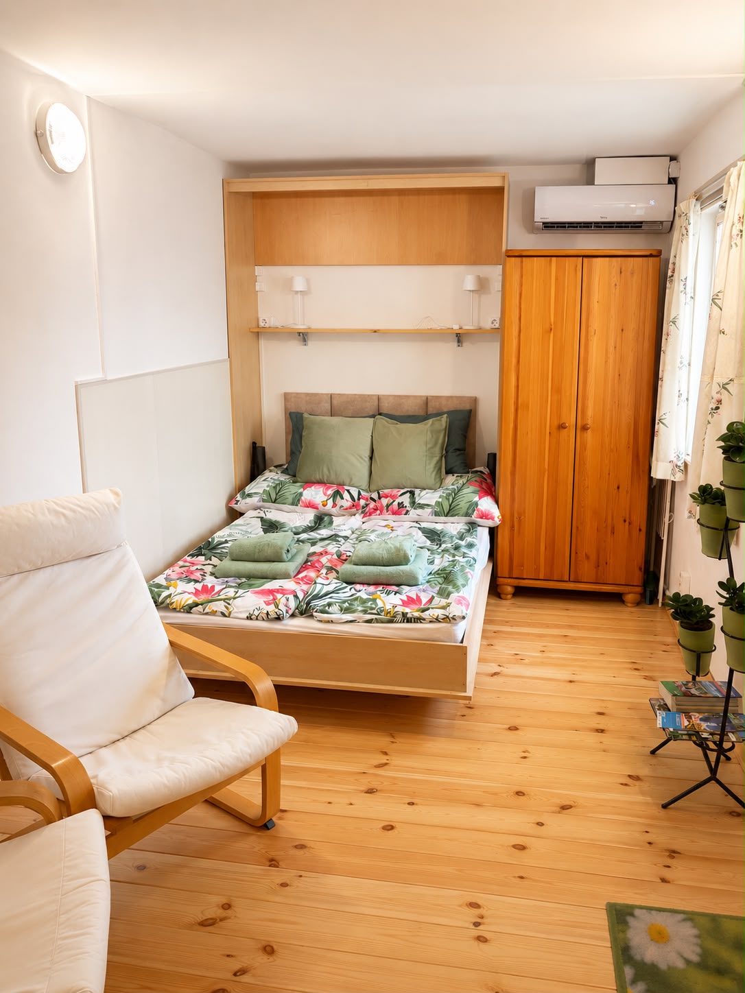 Bedroom area with living space view